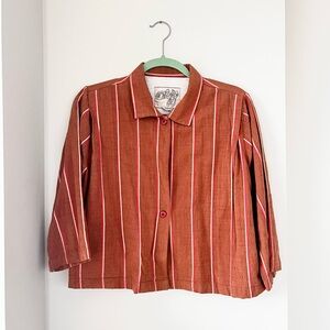 Ace & Jig Quarter Sleeve Top in Cognac Fabric size Medium